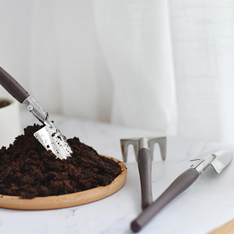 

3PCS Succulent Plant Tool Mini Solid Wood Small Shovel Digging Gardening Shovel Flowering Tool