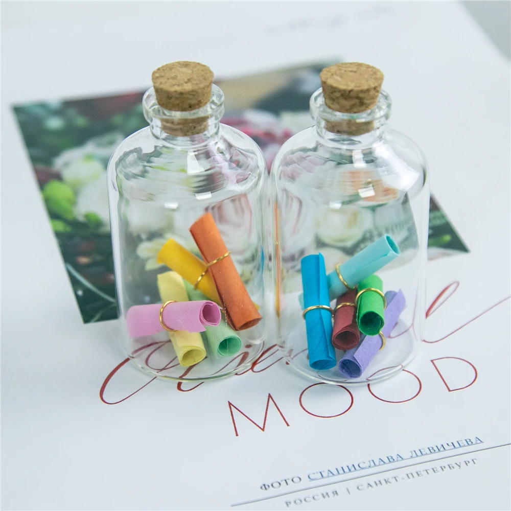 24 шт 50 мл милый прозрачный штык Стекло бутылочки с пробкой украшения рукоделие