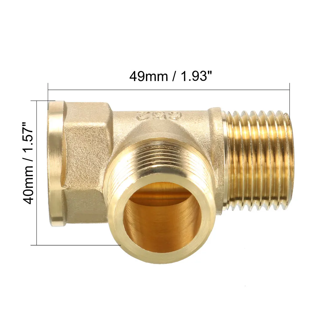 

uxcell Brass Tee Pipe Fitting T-Shaped Coupler Hose Part 2pcs
