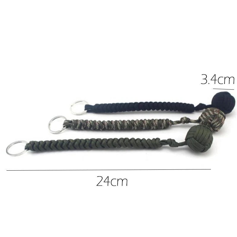 

EDC Monkey Fist Steel Ball For Girl Personal Safety Protect Outdoor Security Self Defense Stick Survival Keychain Broken Windows