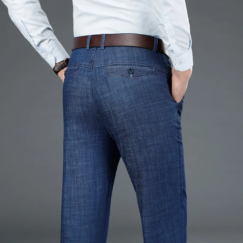 Мужские Непринужденные повседневные Стрейчевые джинсы из тенсела Новое