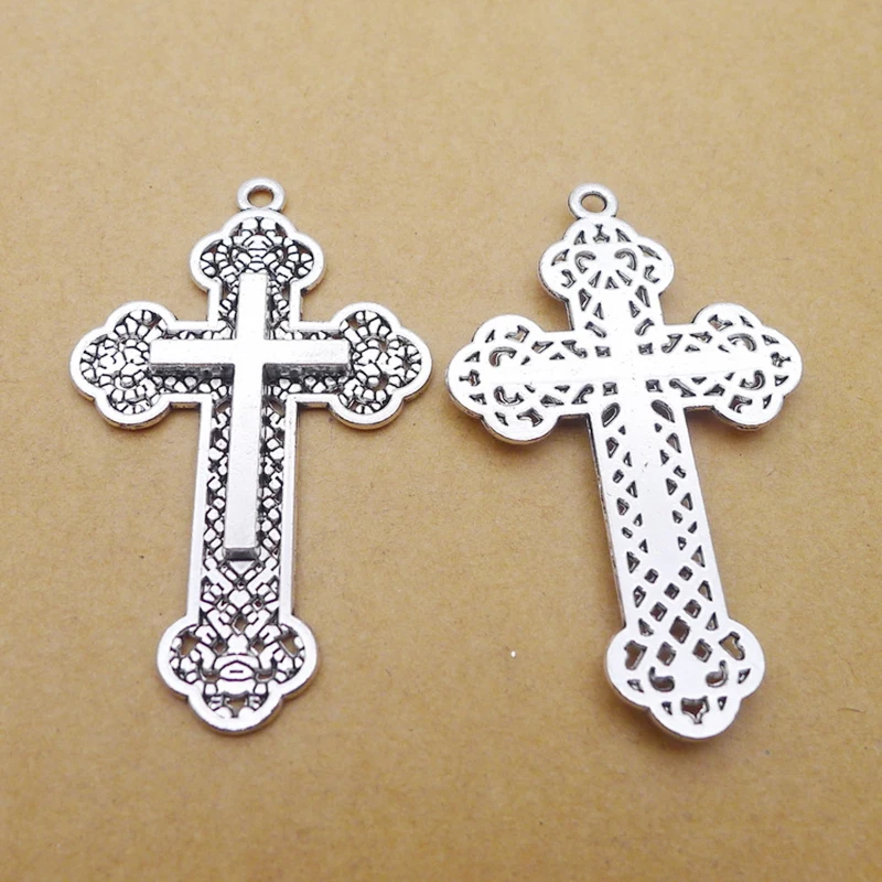 

Fashion Alloy Religious Cross Pendant Charms 5pcs 34*56mm AAC821