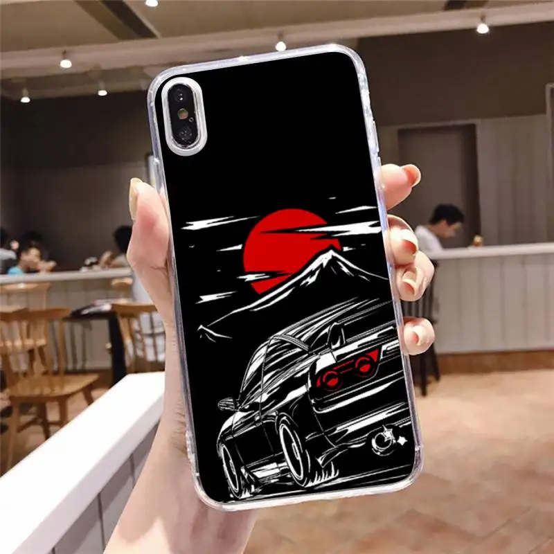 

Japan anime sports car jdm drift Phone Case Transparent for iPhone 6 7 8 11 12 s mini pro X XS XR MAX Plus
