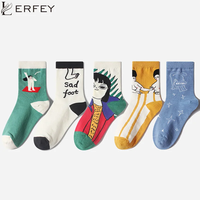 LERFEY милые Креативные Мультяшные смешные носки Харадзюку новинка кавайные с