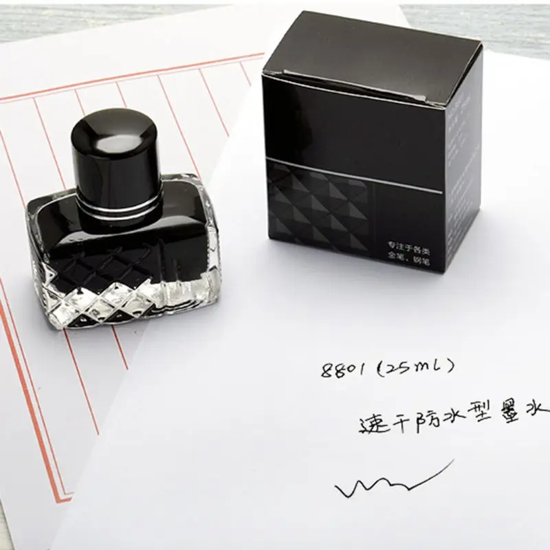 

Smooth Writing Fountain Pen Quick Drying Ink Refill Glass Bottled School Student R66C