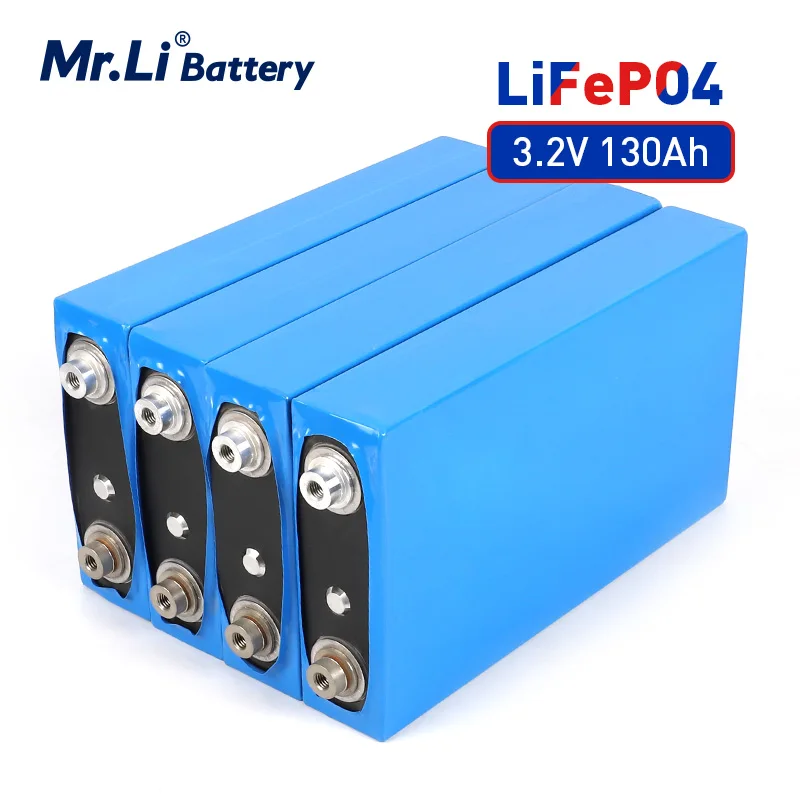

Mr.Li grade A 3.2V 130Ah LiFePo4 battery cell 4PCS GRADE A for EV RV battery pack diy solar EU US TAX FREE