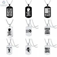 somesoor black lives matter powerful fist engraved pendant necklace stainless steel 45cm bead chains jewelry for women gifts
