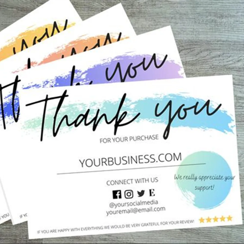 

Personalize Logo Business Thank You card ， Thank you for your purchase, Custom Text Social Media Card