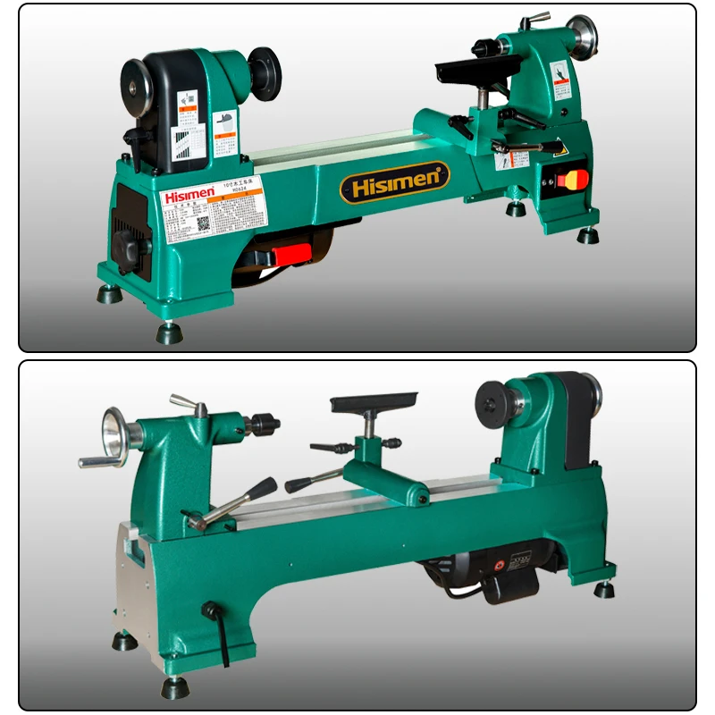 

H0624 Electric Woodworking Lathe Household 10 Inch Speed-regulating Lathe Wooden Crafts Processing Woodworking Lathe 220V 750W