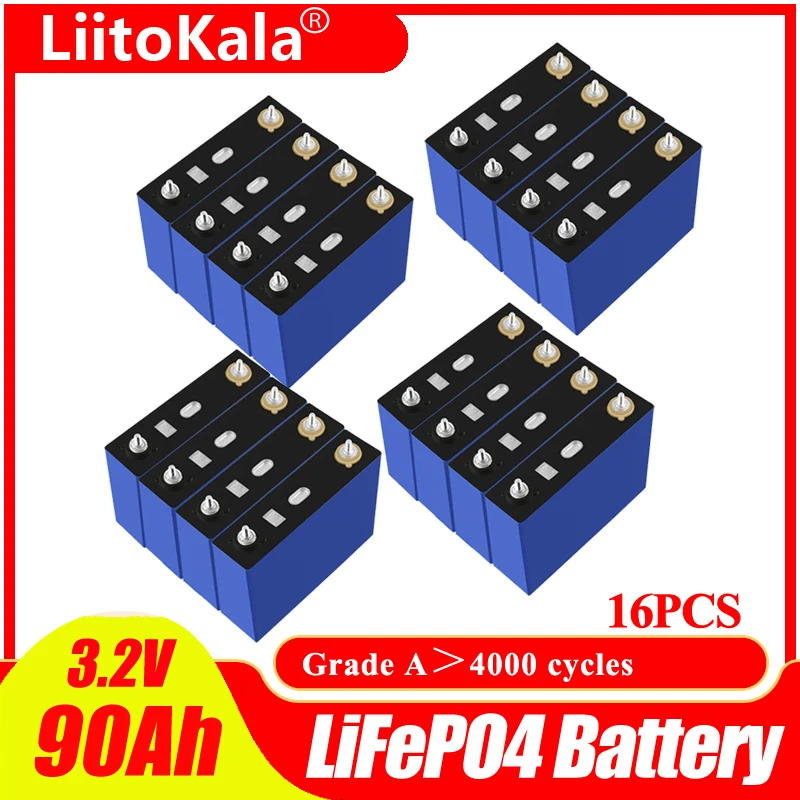 

Литий-железо-фосфатный аккумулятор LiitoKala, 16 шт., 3,2 в, 90 Ач