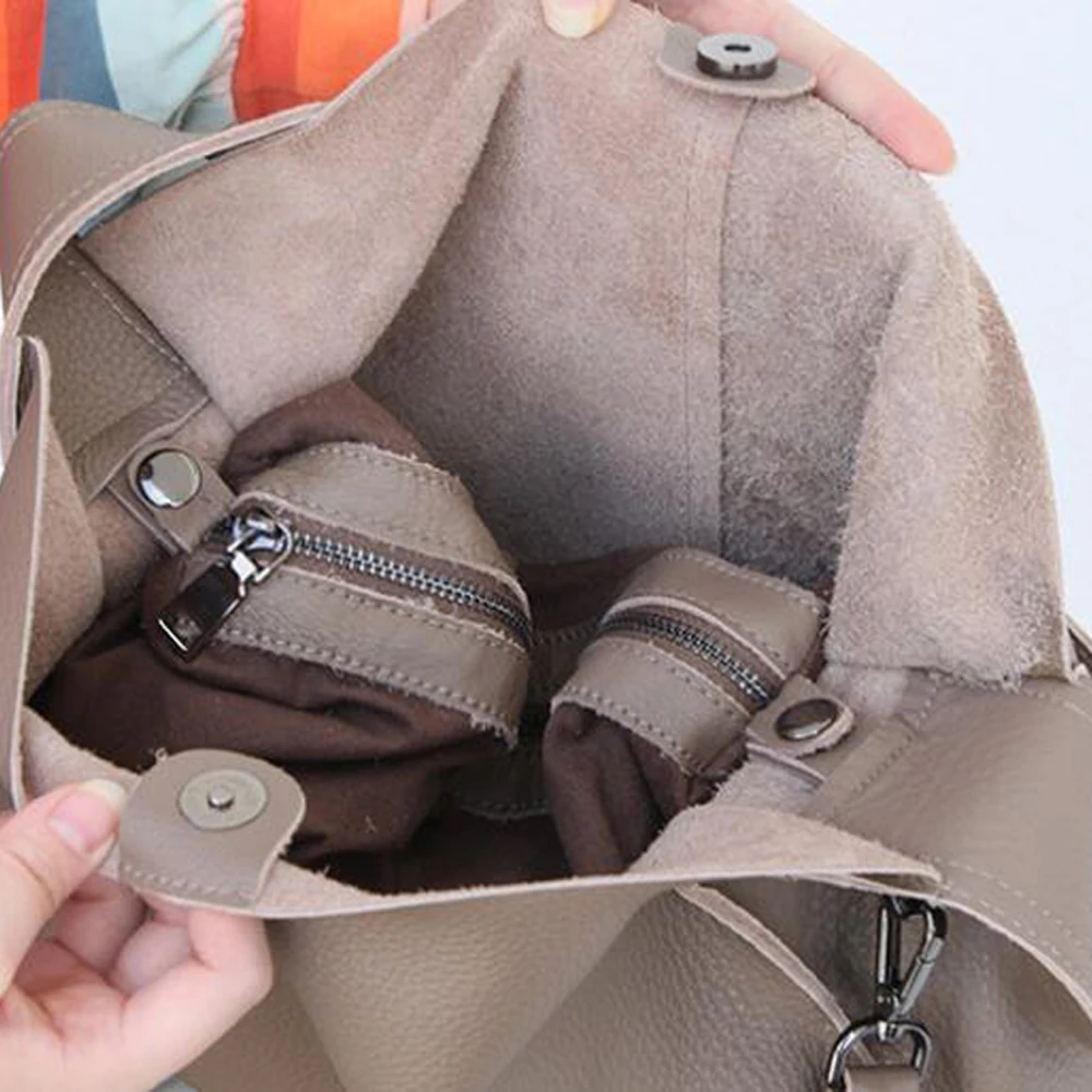 

2021 New Leather Shoulder Bag Handbags Women Natural Cowhide Tote Portable Female Casual Crossbody Messenger Bag Large Capacity