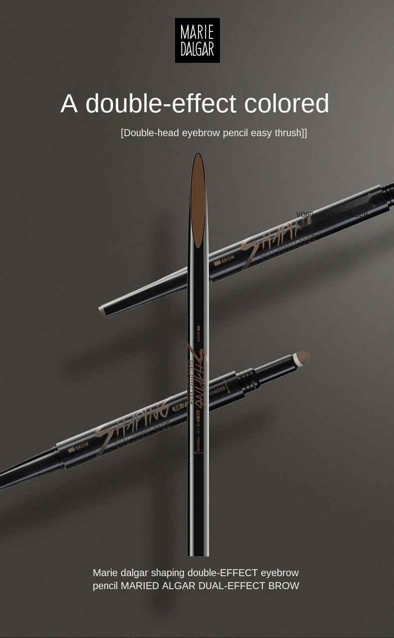 

CY Double-Headed Eyebrow Pencil Double-Effect Machete Eyebrow Powder Waterproof Natural Discoloration Resistant Free Shipping