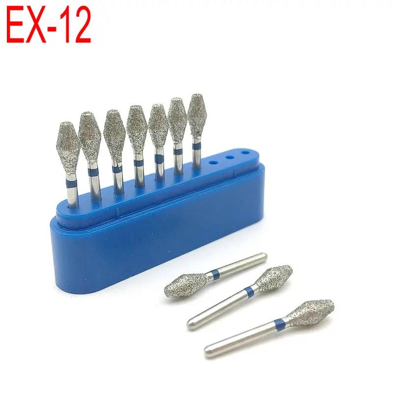 10pcs High Quality Dental Diamond Burs Drill for Teeth Whitening Polishing High Speed Handpiece Dental Burs FG 1.6M EX-12