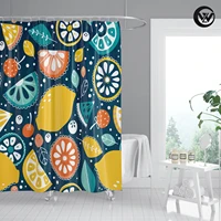 mildew resistant shower curtain printed flat geometric fruits eco friendly bathroom bathtub curtain fashion decor