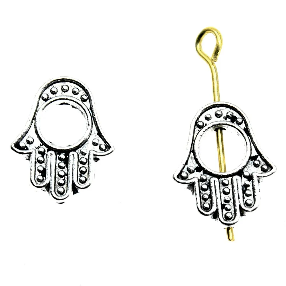 

Charms For Earrings Components 20pcs Hand Small Hole Beads 12x10mm Antique Silver Planted