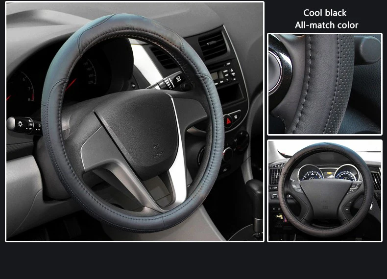 Кожаный Автомобильный чехол на руль для hyundai Tucson IX35 I30 Solaris Elantra акцент, Гетц Santa Fe I20 авто аксессуары