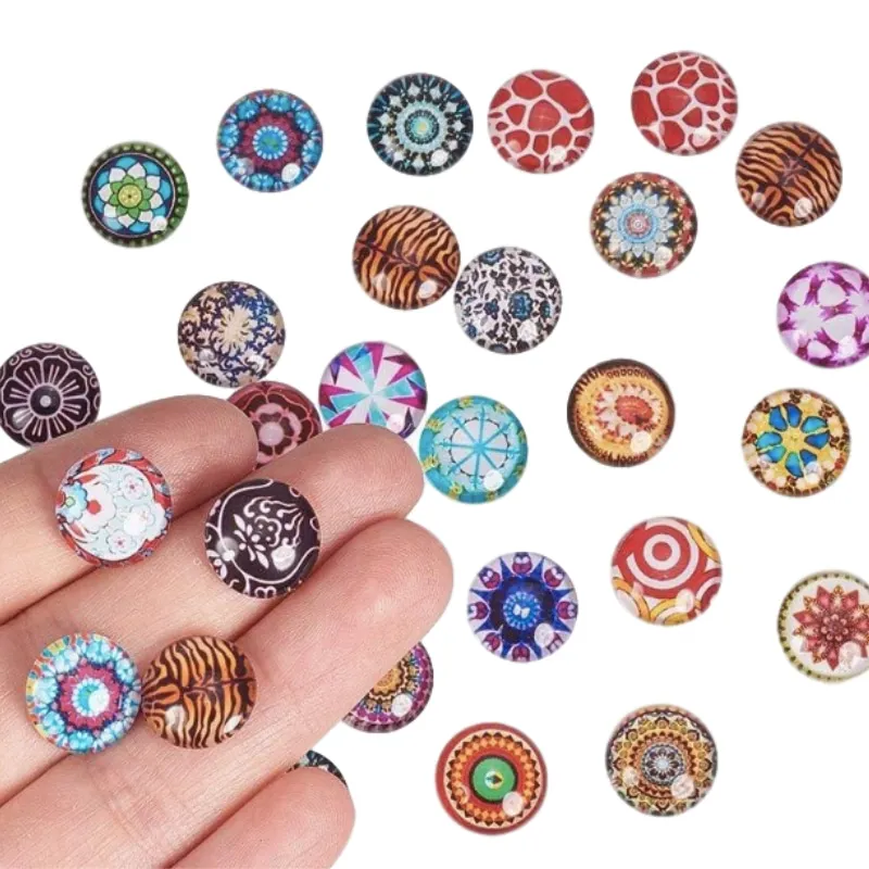 30 шт./лот смешанный темно-синий кнопка оснастки круглый фото стекло кабошон