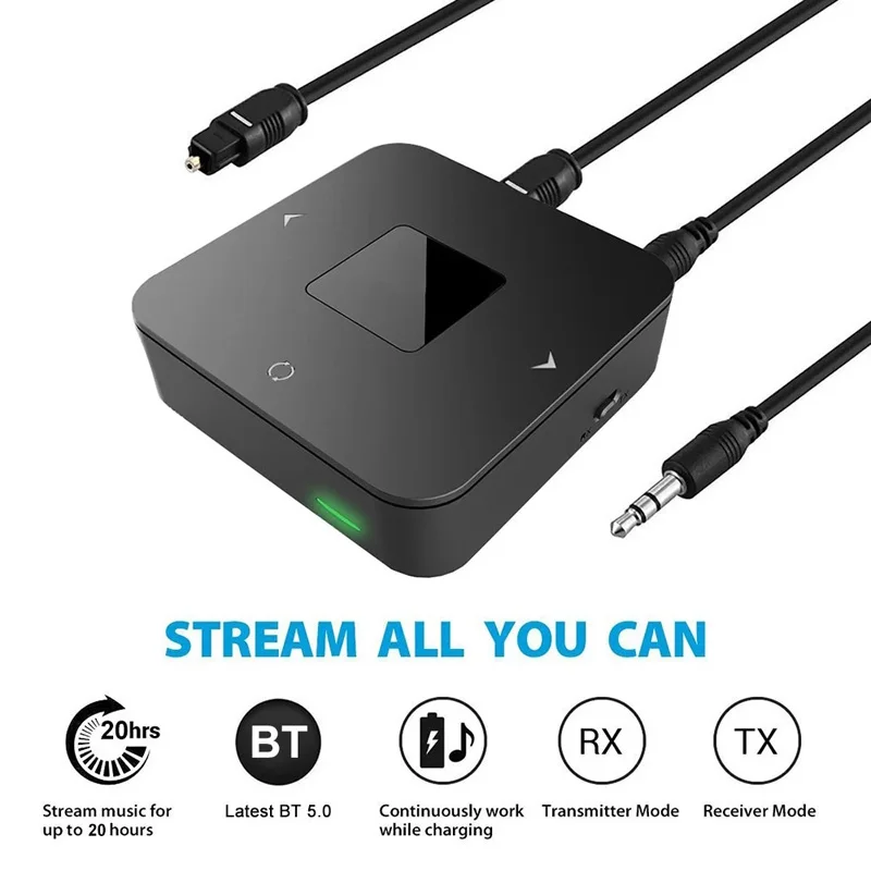 

BT4852 Bluetooth 5.0 Wireless Transmitter Receiver CSR8670 2 in 1 3.5mm SPDIF Audio Adapter for PC Headphones Stereo System