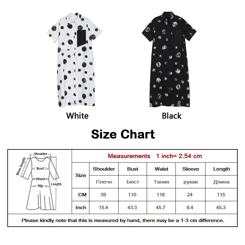 Женское платье-рубашка в горошек длинное белое свободное повседневное платье с