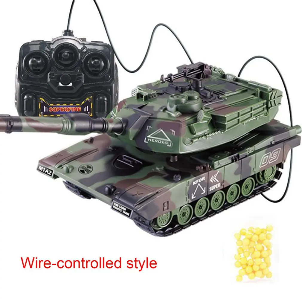 Wire-control M1A2 G 1:32 RC боевой гусеничный Танк Тактический автомобиль основной боевой военный Танк дистанционного управления с пулями модели электронных игрушек - Цвет: Wire-control M1A2 G