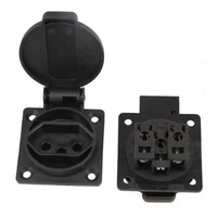 black round cover 5050mm brazilian 2pe outdoor socket ip44 20a 250v brazil industrial ac power waterproof socket