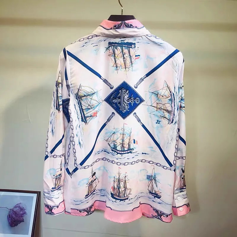 CHICLADY Сезон весна-осень Женская блузка дворец Стиль хит Цвет с длинным рукавом и