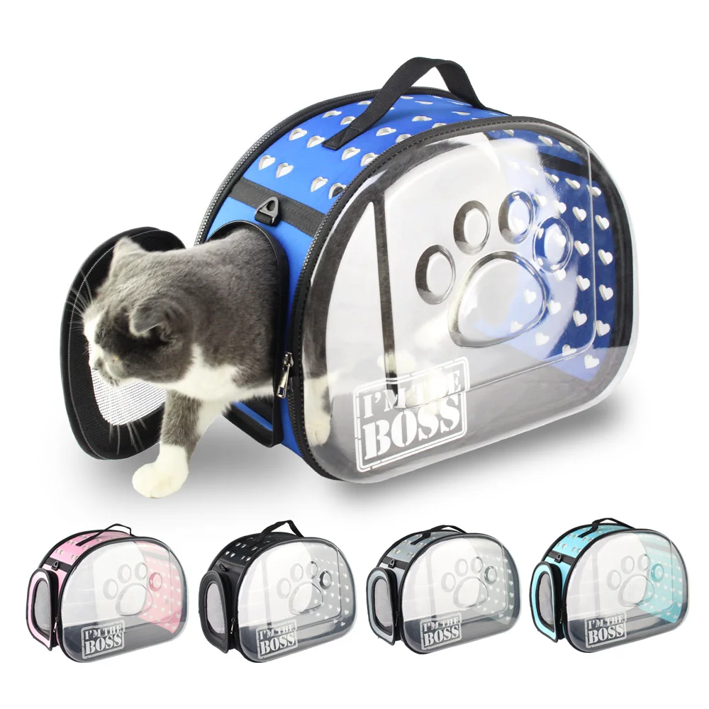 Прозрачная переноска для собак и кошек дышащая сумка в форме сердца дорожные