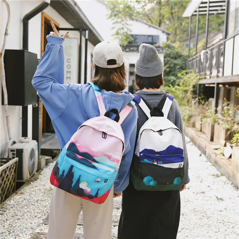 Оригинальный дизайнерский рюкзак с принтом Sea Moon для девочек Женский