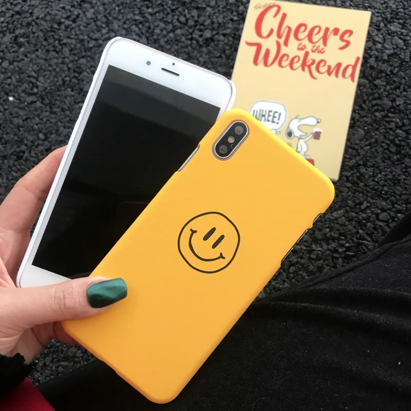 Новый креативный чехол для телефона со смайликом iPhone X XS XR XSMax 8 7 6 6S PluS жесткий с
