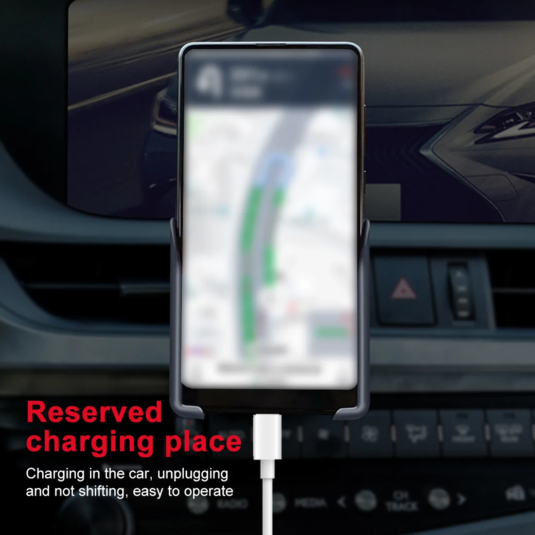 Автомобильный держатель для телефона с гравитационным креплением на воздушном канале для поддержки смартфона, поворотом на 360 градусов и автоматическим захватом телефона.