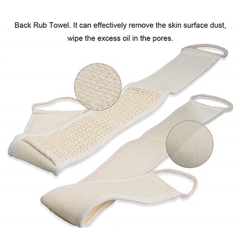 

1pc Loofah Long Towel Rubbing Bath Brush Double Sided Exfoliating Back Body Scrubber Body Skin Care Rubbing Bathroom Supplies