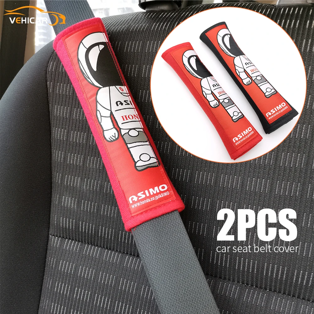 

VEHICAR 2Pcs/pair JDM Style ASIMO Universal Car Racing Seat Safety Belt Seatbelt Shoulder Pad Cover Cushion Auto Accessories