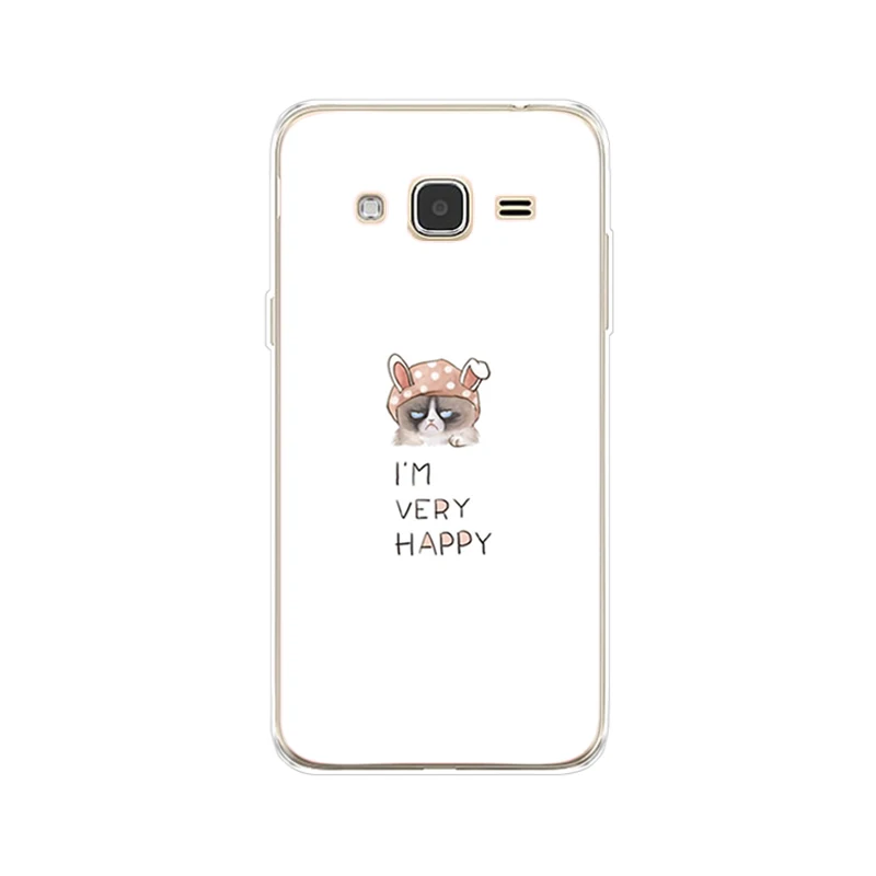Мягкий чехол из ТПУ для Samsung J3 2015 силиконовый Galaxy 2016 J320 J320F с котом и цветком |