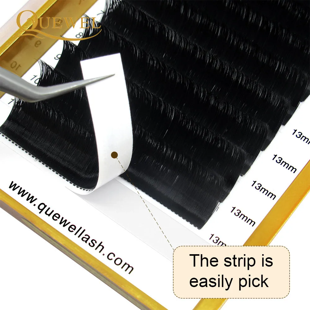 Quewel ресницы легкие веерные 0 12 мм объем ресниц цветение русские наращивание