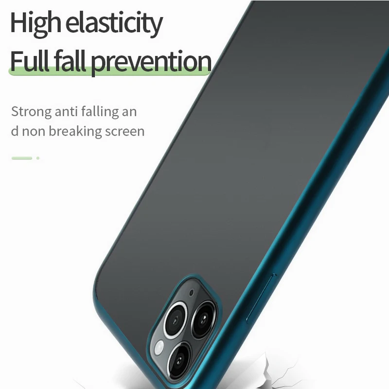Чехол для iPhone 11 Pro Max XR X 10 8 7 Plus Ударопрочный Мягкий матовый прозрачный чехол из ТПУ