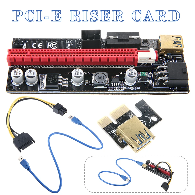 

Прочный Удлинительный адаптер для видеокарты PCI-E, переходные карты, 1x до 16x, USB 3,0, кабель для передачи данных для материнской платы компьютер...