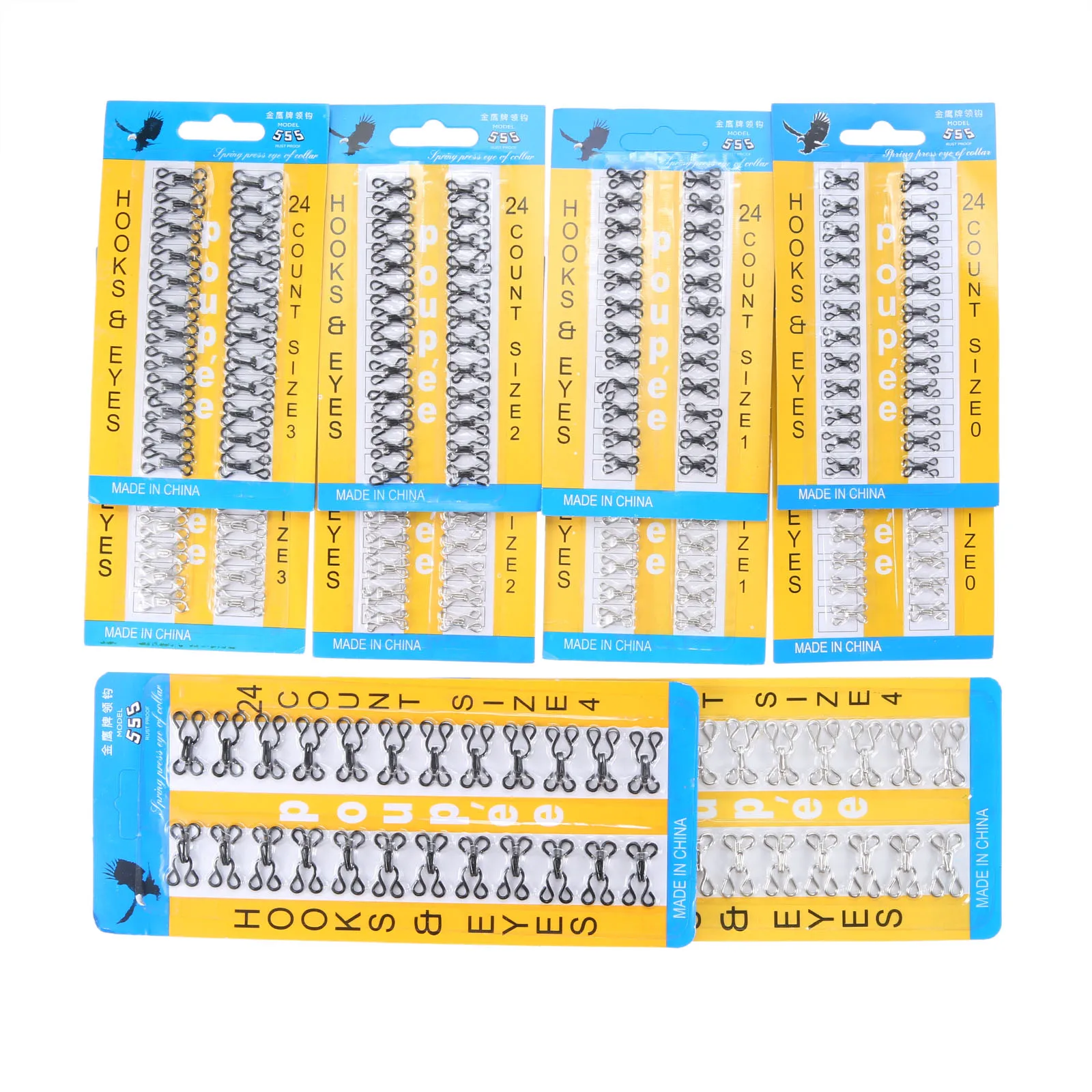 2 пакета (ов) крюк и глаз застежка металлическая пряжка с кнопкой для костюм