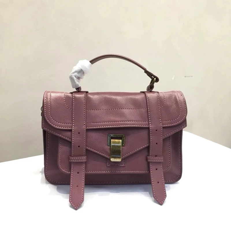 

Proenza 25cm Messenger Bag Female College Style Handbag High-End Vegetable Tanned Sheepskin Multi-Compartment Fashion Career