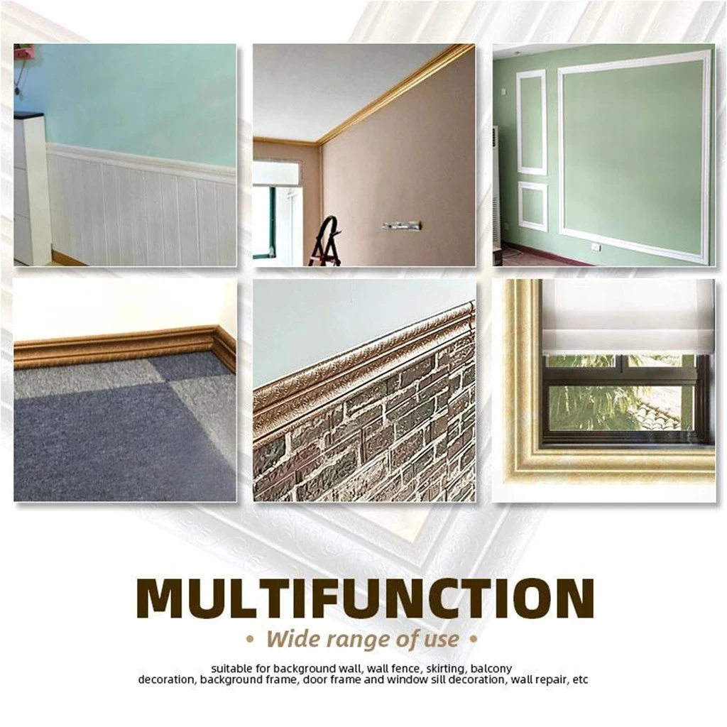 

3D Foam Wall Edge Strip Stickers Self Adhesive Waterproof Baseboard Corner Waist Line Sticker Wall Trim Line Skirting Border