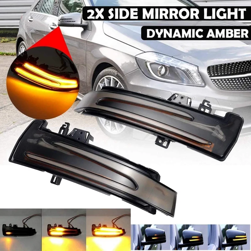 Car Rearview Mirror LED Dynamic Turn Signal Light Indicator Blinker For Mercedes-Benz A B S C E GLA GLK W176 W246 W204 | Автомобили и