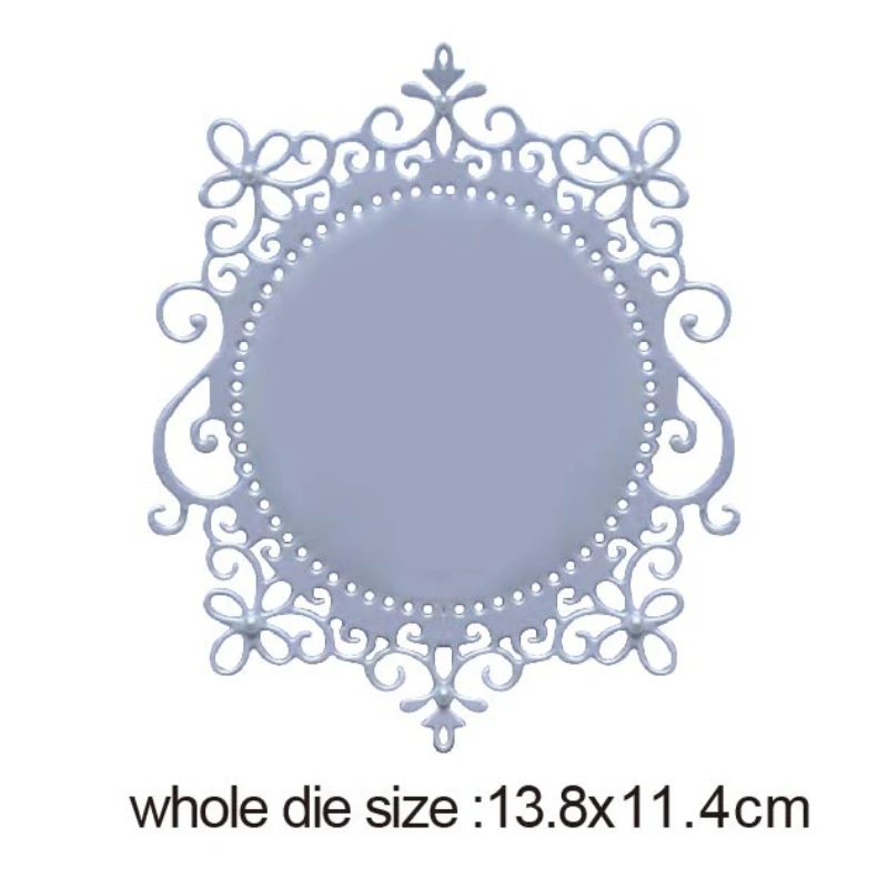 

Flower Lace Edge Circle Frame Metal Cutting Die Stencils for DIY Scrapbooking Album Decor Embossing Hand-on Paper Cards 2020 New