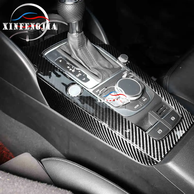 For Audi A3 15-17 3pcs Real Carbon Fiber Panel Center Gear Shift Frame Cover Trim | Автомобили и мотоциклы