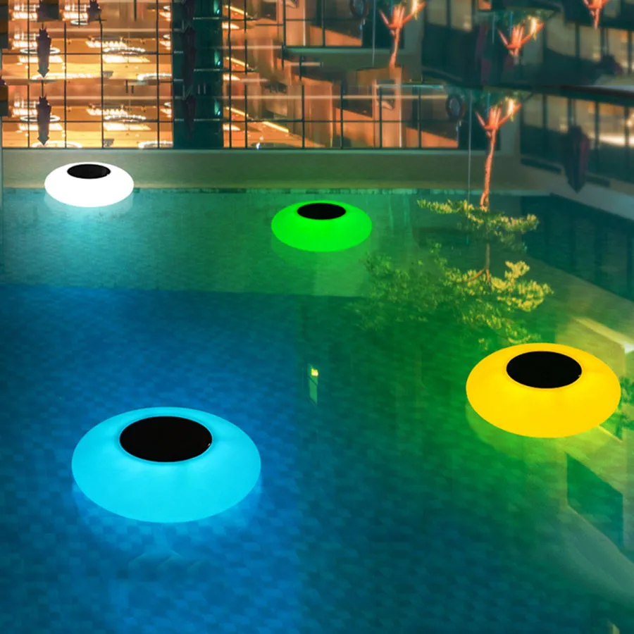 

Outdoor Remote Control UFO Floating Solar Underwater Lamp RGB Changeable Swimming Pool Pond Party Solar Floating Night Light