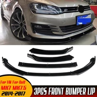 3pcs car front bumper splitter lip diffuser spoiler protector cover deflector lips for vw for golf mk7 mk7 5 2014 2015 2016 2017