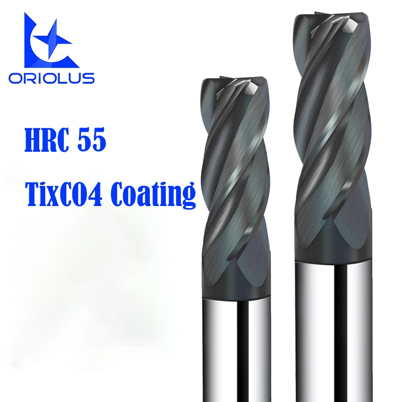 

HRC55 Ball Nose End Mill 1-12 mm 2 Flutes Milling Cutter TixCO4 Coating Tungsten Steel CNC Maching Cutting Tool