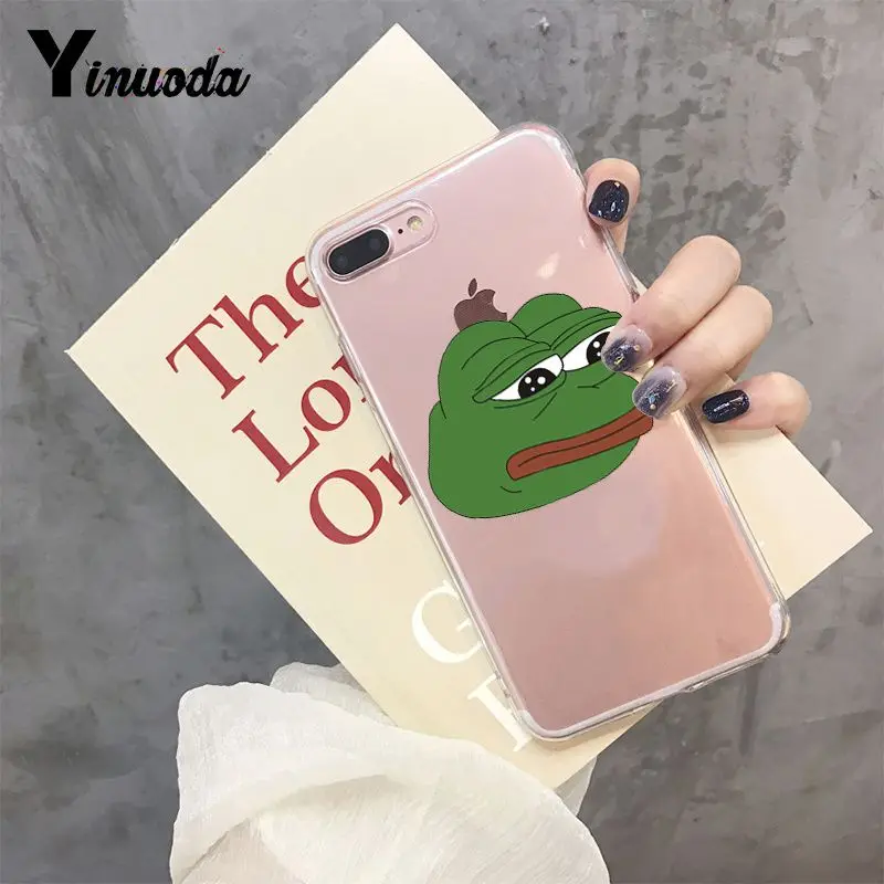 Yinuoda грустная лягушка pepe мем мягкий, роскошный, из ТПУ для мобильного телефона аксессуары чехол для iphone 8, 7, 6, 6S Plus, X XS max 10 5 5S SE XR корпус под плетенную сумку - Цвет: 5