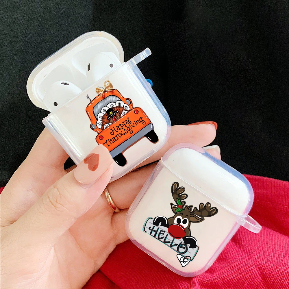 

2021 Silicone for Airpods 1/2 Earphone Merry Christmas Santa Claus deer Penguin Fundas Airpods Case Air Pods Charging Box Bags