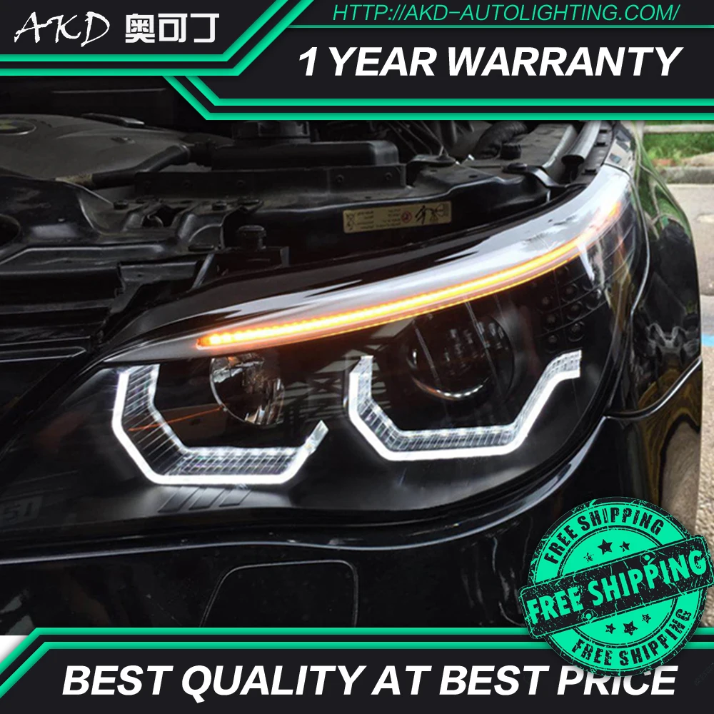 

AKD Car Styling Head Lamp for E60 Headlights 2003-2010 523i 530i Angel Eye LED Headlight DRL Hid Bi Xenon Auto Accessories