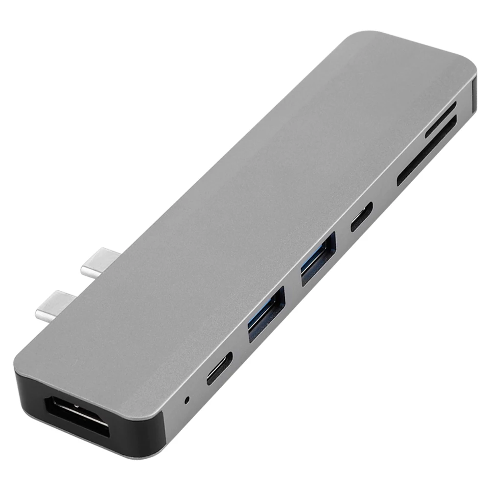 Устройство для чтения SD карт адаптер 7 в 1 с 2 USB портами 3 0 Type C нового Macbook Pro Air