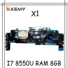 Akemy For Lenovo ThinkPad X1 Yoga 2018 Notebook Motherboard 17800-1 448.0CX04.0011 FRU 01YN204 CPU I7 8550U RAM 8GB 100% Test